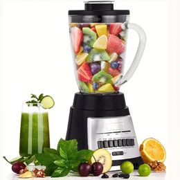 US Plug Full Automatic Professional Countertop 14in1 Blender, 74.39oz Food Processor Home And Commercial Blender, Vegetable Chopper, Ice Breaker, Juicer,stainless