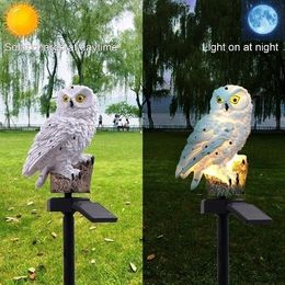 Garden Decorations 1Pc Waterproof Solar Power LED Light Garden Path Yard Lawn Owl Animal Ornament Lamp Outdoor Decor Garden Statues 230920