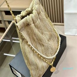 Designer -Women's bags Classic Shopping Bags With Pearl Strap Chain Handle Gold Metal Hardware Matelasse Crossbody Shoulder Handbags Luch Coin Charm Walle Pouch 36