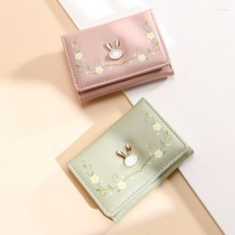 Wallets Women's Short Wallet INS Simple Three-fold Student Multi-card Clutch Bag Fashion Coin Purse