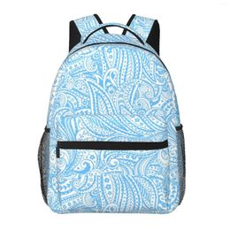 Backpack Beautiful Blue Paisley Classic Basic Canvas School Casual Daypack Office For Men Women