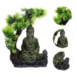 Resin Ornament Zen Figure Exquisite Antique Unique Creative Aquarium Buddha Statue Decorations164f