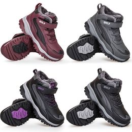 Winter waterproof cotton shoes black purple red gray non-slip snow boots trainers outdoor sports