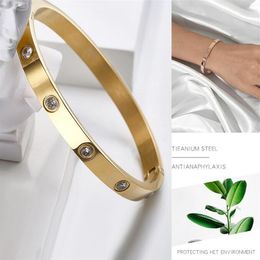 2021 New style silver rose 18k gold 316L stainless steel screw bangle bracelet with screwdriver and original dust bag screws never209J