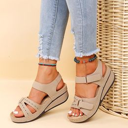 Sandals Summer Casual Comfortable Women's Outer Wear Open-toe Beach Shoes Wedged Non-slip Hiking