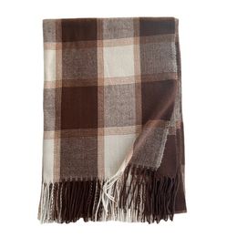 2023 New Korean Winter Imitation Cashmere Vintage Plaid Scarf Men's and Women's Shawl Warm Neck