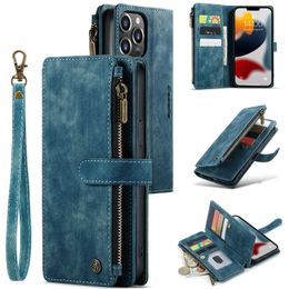 Magsafe Wallet Leather Cases For Iphone 15 Pro Max 14 13 12 Slot Stand Purse Apple Phone Lanyard Handbag Insert Card Full Protective Cover Bag Chain Shockproof Covers