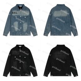 Mens Womens Denim Jacket Loose Outerwear High Quality Plush Coats Casual Jackets Brand Printed Outerwear