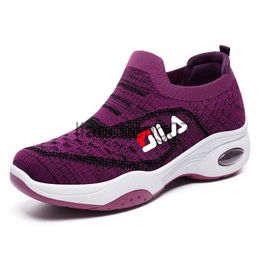 Dress Shoes Women Tennis Shoes Breathable Mesh Height-increasing Slip-on Female Sock Casual Shoes Women Platforms Sneakers Thick Bottom x0920