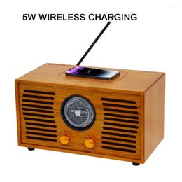 Combination Speakers Retro Old-fashioned FM Radio With Built-in USB SD Card Vintage Wooden Home Bui