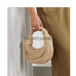 Shoulder Bags Handbags for Women 2023 New in Gold Luxury Designer Brand Handwoven Noodle Bags Hobo Evening14stylishyslbags