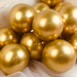 Party Decoration 5-30pcs Metallic Gold Balloon Wedding Birthday Event Latex Balloons Metal Chrome Baloon Air Helium Ballon 230920