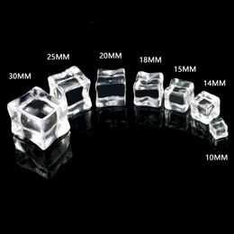 100 pcs Clear Fake Ice Cubes for Craft 10mm 14mm Acrylic Decorative Ice Rock for Tumbler Artificial Square Crystal Fake Ice for Home Decoration Vase Fillers ups