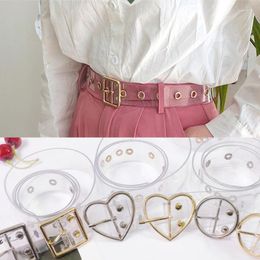 Belts Y2K Transparent Waistband 1Pc Heart Round Square Pin Buckle Clear PVC Plastic Belt Retro Punk Casual Female Invisible Waist