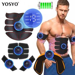 Core Abdominal Trainers Rechargeable EMS Muscle Stimulator Electric Whole Body Massage Therapy Pain Relief Meridians Tool Adhesive Replacement Gel 230919