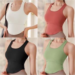 Active Shirts Padded Sports Top Fitness Pilates Clothing Woman Gym Yoga Wear Ladies Workout Female Sleeveless T Shirt Sportswear Activewear