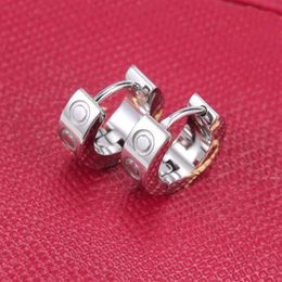 French luxury designer love screw Titanium steel stud earring for woman exquisite simple fashion C diamond ring lady earrings jewe282j