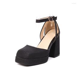 Dress Shoes Big Size Oversize Large Square Toes Thick Heel Lady Mary Jane Simple And Elegant Comfortable Wedding