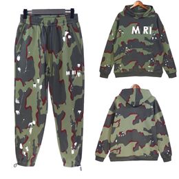 Autumn and winter new camouflage hoodie hand-painted men and women loose ins fashion hip hop couple leisure suitS-XL