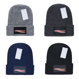 Fashion Chapeus BB Striped outdorr sports wave Beanie Winter Caps Knitted Hats Men Women Bonnet Thicken Beanies Raccoon Pompoms Ke299r