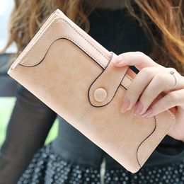 Wallets Faux Suede Long Wallet Women Matte Leather Lady Purse High Quality Female Card Holder Clutch Billetera Hombre