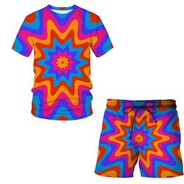 New Fashion Women/Mens Vortex Funny 3d Print T-Shirt / Jogger Shorts Casusal Tracksuit Sets S-7XL 006