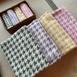 Boutique Towel British Assorted Colors Retro Houndstooth Ins Pure Cotton Towels Cotton Absorbent