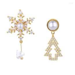 Stud Earrings Hemiston Pave Zircon Luxury Christmas Tree European Romantic Jewellery Gift For Women TF