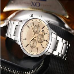 Items TOP Fashion watch Luxury Steel Quartz Man watch Sports Leather stop watch Chronograph Wristwatches Life Waterproof male 237V