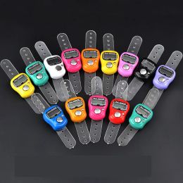 wholesale Mini Hand Hold Band Tally Counter LCD Digital Screen Finger Ring Electronics Head Count Buddha Electronic Counters Multicolor LL