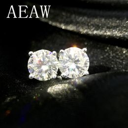 Genuine14K 585 White Yellow Gold Push Back 8mm 4ctw F Colour Test Positive Lab Grown Moissanite Diamond Earrings For Women CJ191203279M