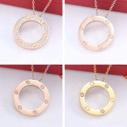 New men's and women's pendant diamond necklaces fashion designer stainless steel necklaces for couples as gifts luxury j276A