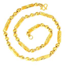 Chains No Fade Vietnam Alluvial Gold Necklace Trendy Buddha Beads Fashion Accessories 24k Plated Copper Jewellery For Men240Y