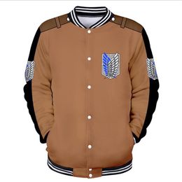 Attack on Titan Baseball Jacket Men Bomber Jacket Shingeki No Kyojin Anime Cosplay Costume Scouting Legion Baseball Uniform Coat289G