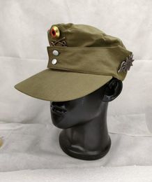 Berets MILITARY REPRO WWII GERMAN AFRIKA KORPS FIELD CAP HAT & Cockade