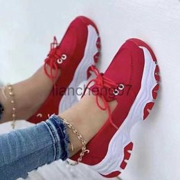 Dress Shoes Women Sneakers Fashion Platform Sports Shoes Ladies Autumn Lace-up Solid Colour Vulcanised Female Footwear x0920