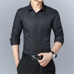 Men's T Shirts Soild Luxury Formal Slim Fit Long Sleeve Shirt Business Elegant Handsome Tee Casual Blouse
