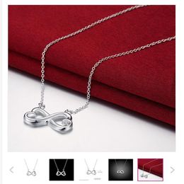 wedding 8 words sterling silver plated Jewellery Necklace for women DN148 wedding 925 silver Pendant Necklaces with chain2917