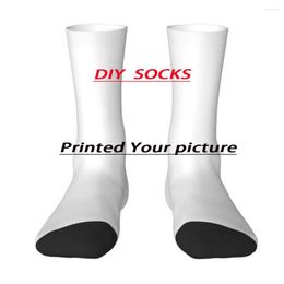 Men's Socks Winter Warm Cool Unisex Custom Logo Embroidered Or Print Your Customise NAME Letters Absorbing Middle Tube