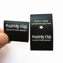 custom printed labels care label 1000pcs Customized black printed labels wash care label satin printed tag care instruction label310L