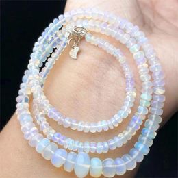 Strand Natural Opal Necklace Polishing Jewelry Crystal Healing Lucky Fashion Accessory Birthday Gift For Women 1pcs