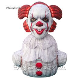 Scary Giant Halloween Inflatable Joker Model 5m Air Blow Up Evil Smiling Ghost Clown Balloon For Carnival Stage Decoration