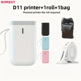 Portable Mini BT Connected Thermal Label Printer: Niimbot D11 Label Maker for High-Quality Barcodes