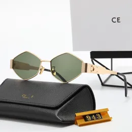 New Triumphal Arch Sunglasses Rectangle Designer Sunglasses 943 Alloy Leg Green Lens Irregular Womens High end Sexy Cat Eye Sunglasses 4235 with Gift Box