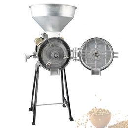 Electric Grain Mill Grinder Commercial Grinding Machine for Dry/Wet Grain Soybean Corn Spice Herb Coffee Bean Crusher Pulverizer