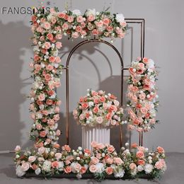 Christmas Decorations pink orange Arch Backdrop Decor Hang Flowers Row Wedding Table Centrepieces Floral Ball Event Party Banquet Props Window Display 230919