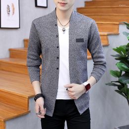 Men's Sweaters Autumn Winter Male Korean Fashion Solid Color Knitting Coat Homme Buttons Slim Cardigan Men Outwear Top Clothing