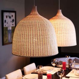 Rattan Wicker Lights Dining room Rattan Pendant lamp Southeast Asia Pendant lamp Japanese style Hanging Lamps