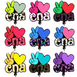 5 Pcs/Lot Fashion Key Rings Custom Design Factory Badge Reel CNA Certified Nursing Assistant Name Badge Holder Office Nurse Accessories Gifts