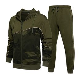Men s Tracksuits Outdoor Camouflage 3D Print Tracksuit Sets Casual Zipper Hoodie Pants 2pcs Oversized Sweatshirt Fashion Men Clothing 230920